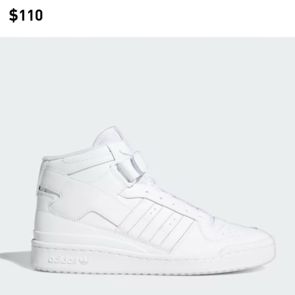 Adidas White Leather Mid Sneakers - Picture 8 of 8